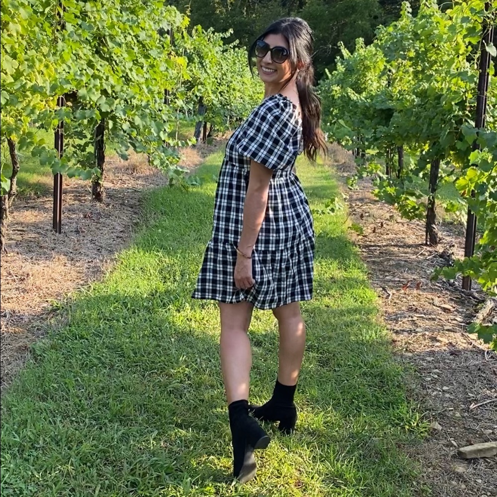 Black and White Buffalo Check Dress
